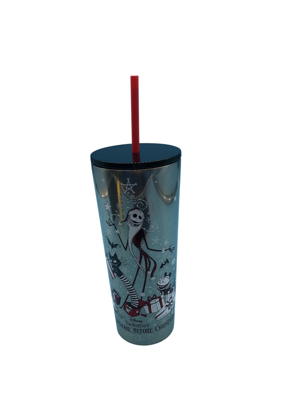 Starbucks Nightmare Before Christmas Tumbler 14 Fl Oz Silver Jack Skellington